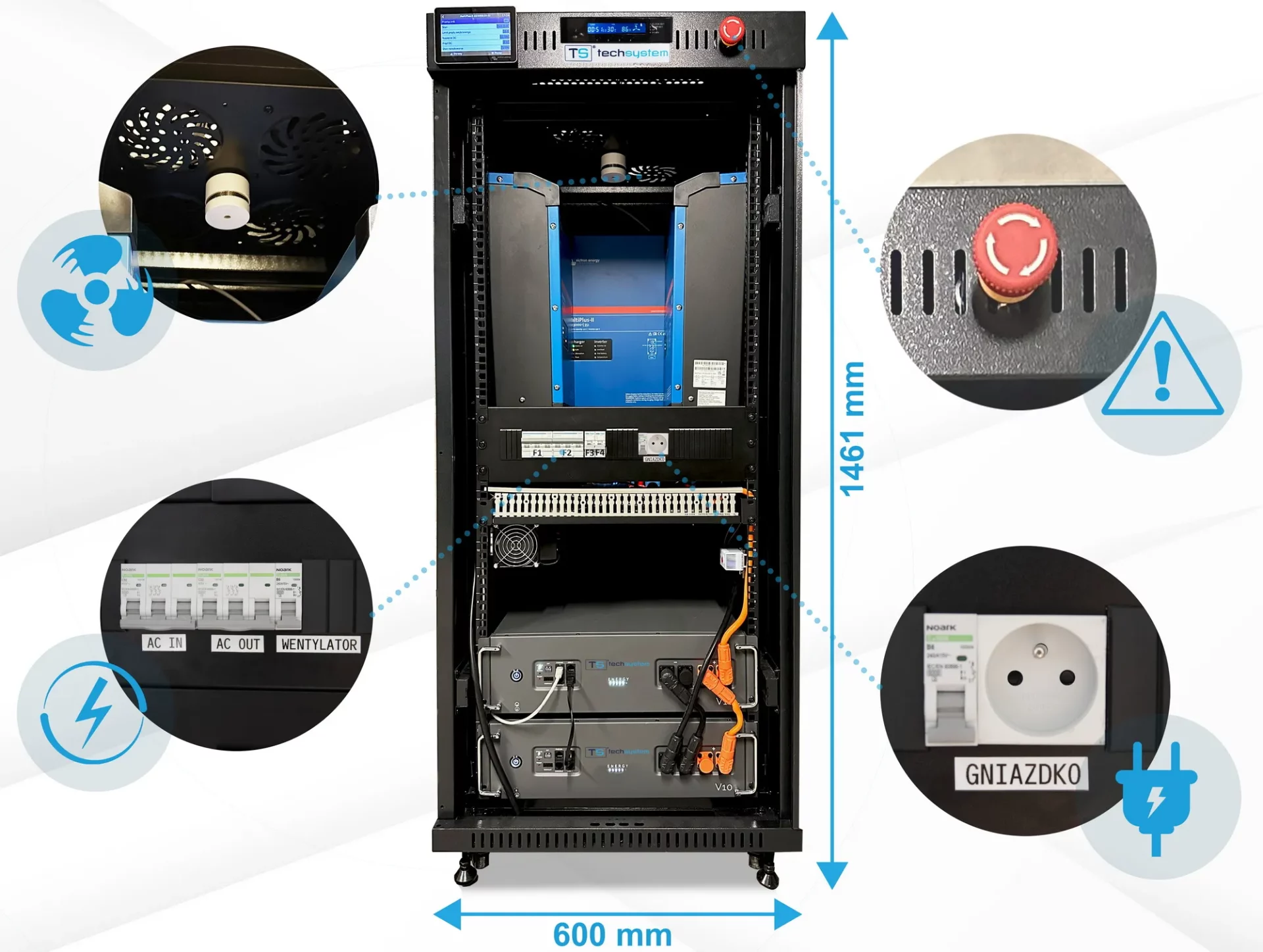 Magazyn energii ALL in ONE 9KW15kWh Baterie LiFePO4 Plug in Victron - obrazek 2