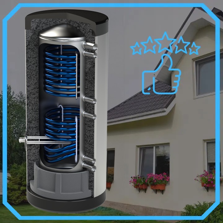 Zasobnik CWU bojler NIERDZEWNY zbiornik ciepłej wody 2 wężownice 300L - obrazek 4