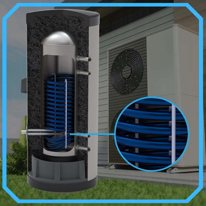 Zasobnik CWU bojler NIERDZEWNY 400l zbiornik bufor z wężownicą 4,2m^2 - obrazek 8
