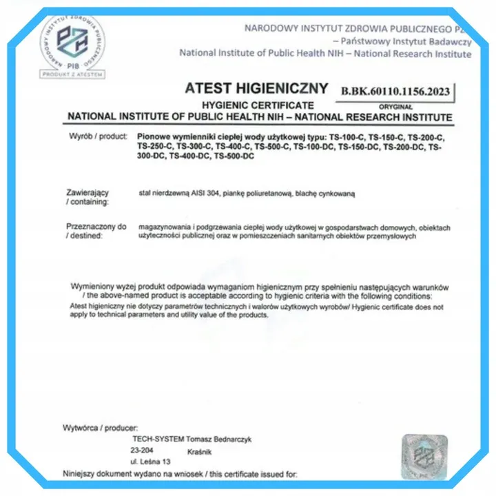 Wymiennik ciepła NIEPRZERWALNY zasobnik CO do pompy, kotła, pieca 200L - obrazek 7