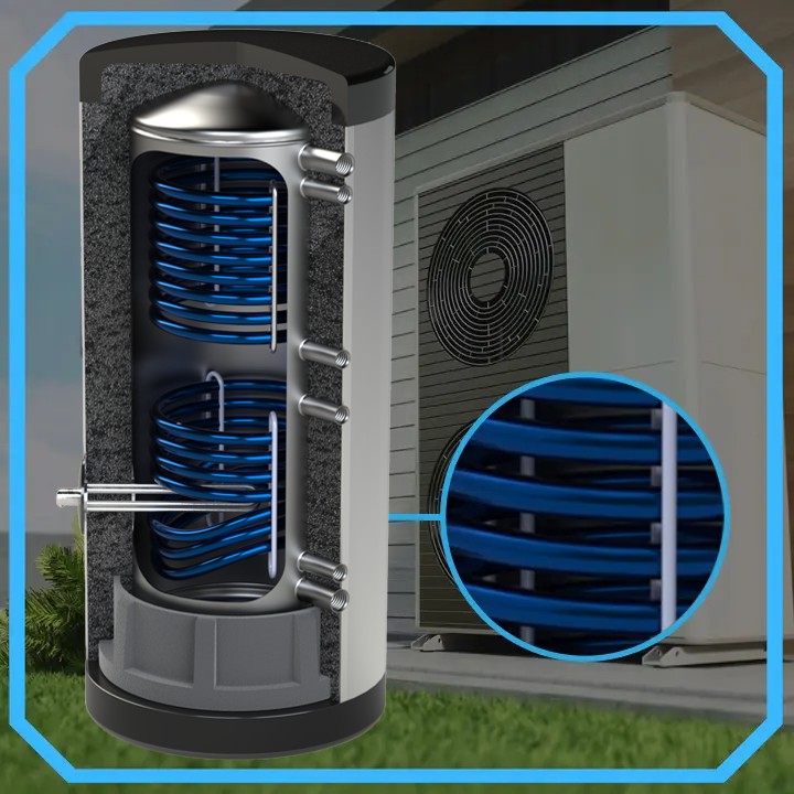 Zasobnik CWU bojler NIERDZEWNY zbiornik ciepłej wody 2 wężownice 300L - obrazek 8