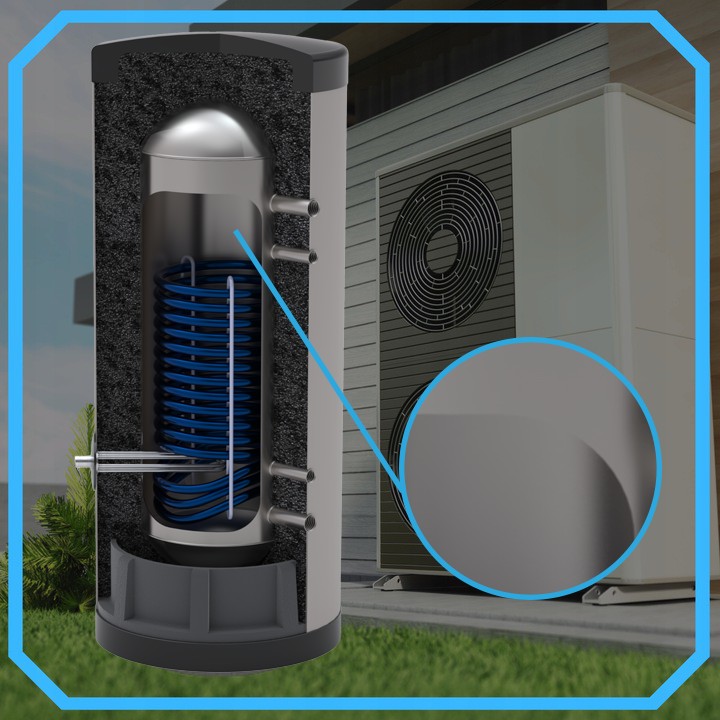 Zasobnik CWU bojler NIERDZEWNY 300l zbiornik bufor z wężownicą 4,2m^2 - obrazek 3